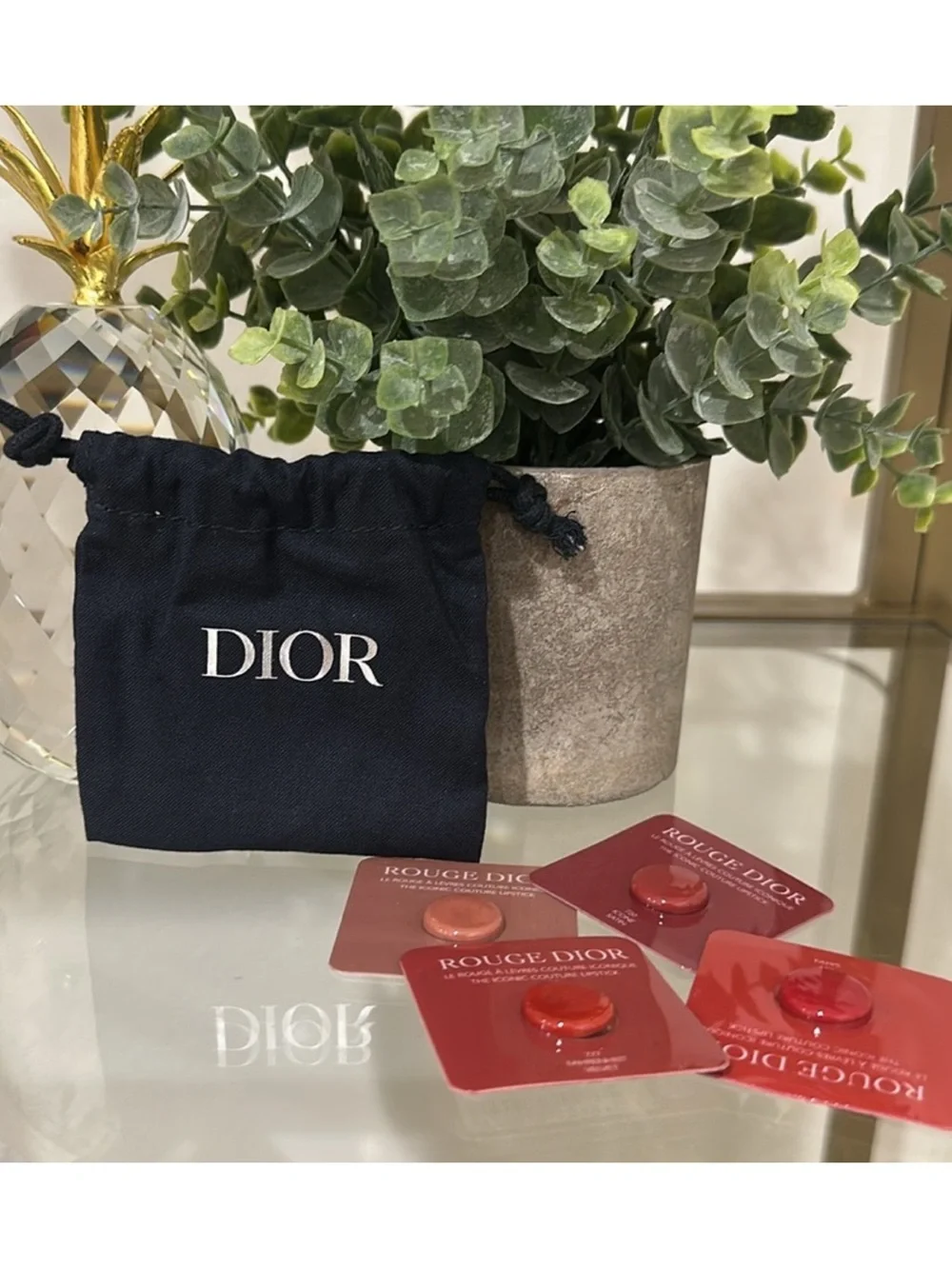 Dior Pouch and Dior Rouge Mini Lip Swatches